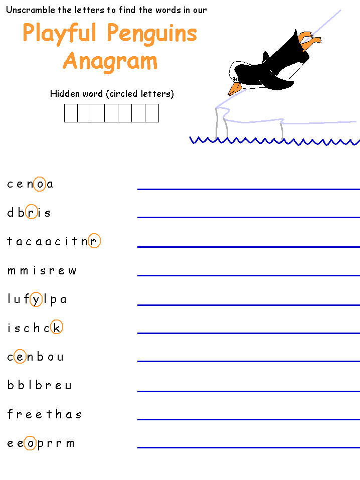 Penguin Anagrams / Word Scramble