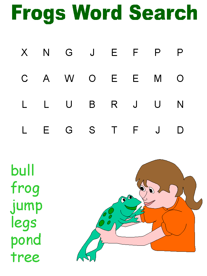 frog word search puzzle