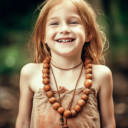 wearing clay beads