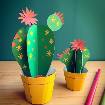 three dimensional cactus craft
