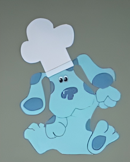 photo of the chef Blue paper craft
