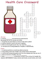 health care crossword puzzle worksheets