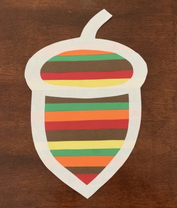 photo of the finished acorn paper craft