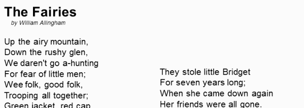 printable poetry template in Arial font