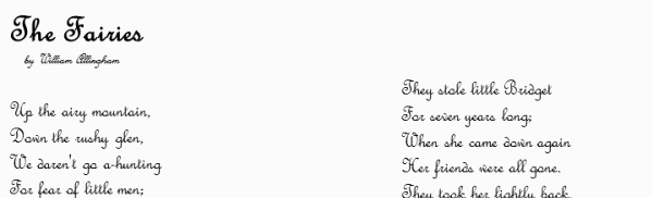 printable poetry template in Script font