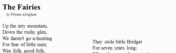 printable poetry template in Times Roman font