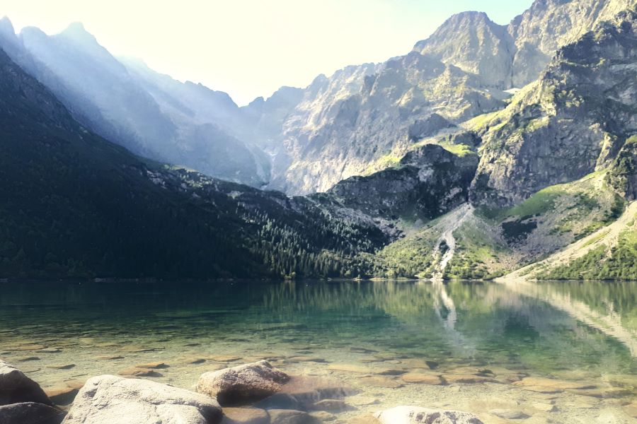 image of Morskie Oko (or Oko Mountain) in the Tatras Mountains of Poland
