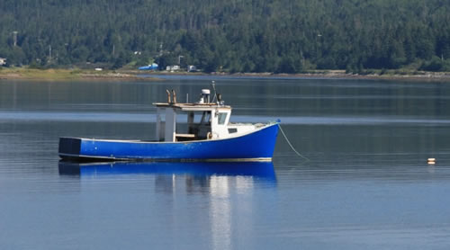 The blue boat we saw from Marine Drive