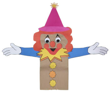 Paper Bag Clown Puppet