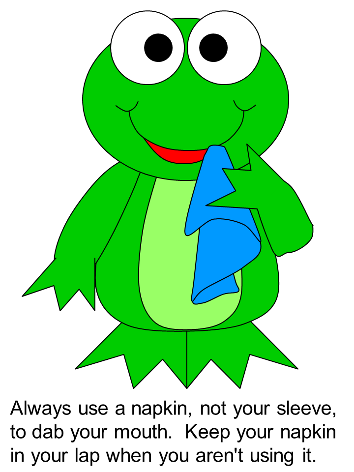 table manners coloring page - use napkin