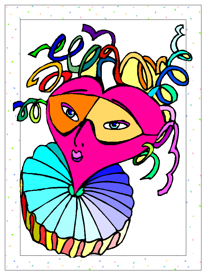mardi gras mask coloring page