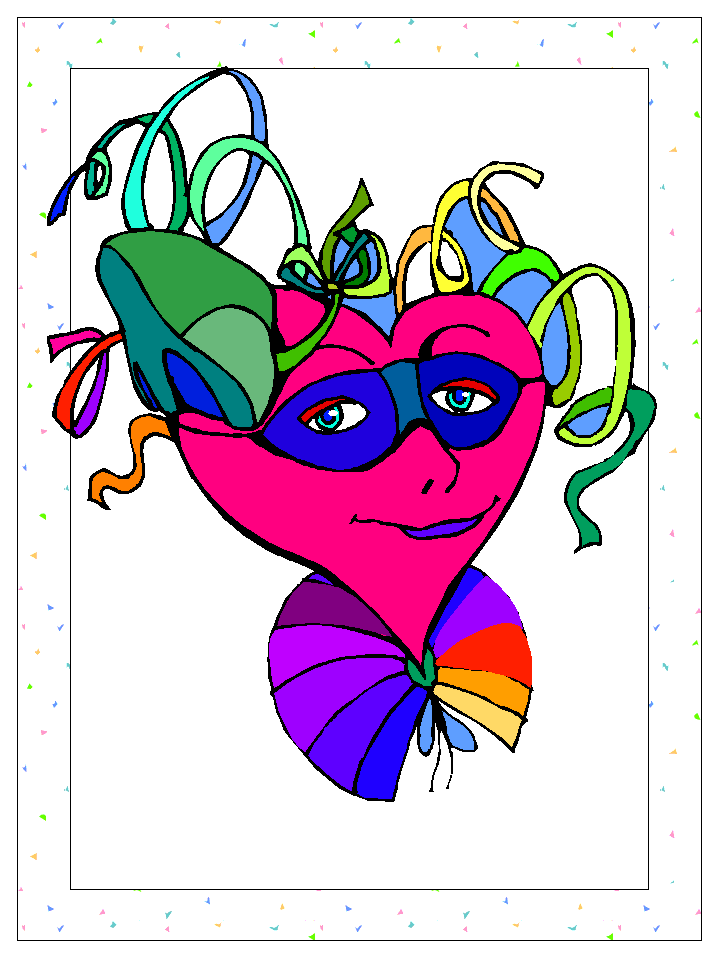 mardi gras mask coloring page