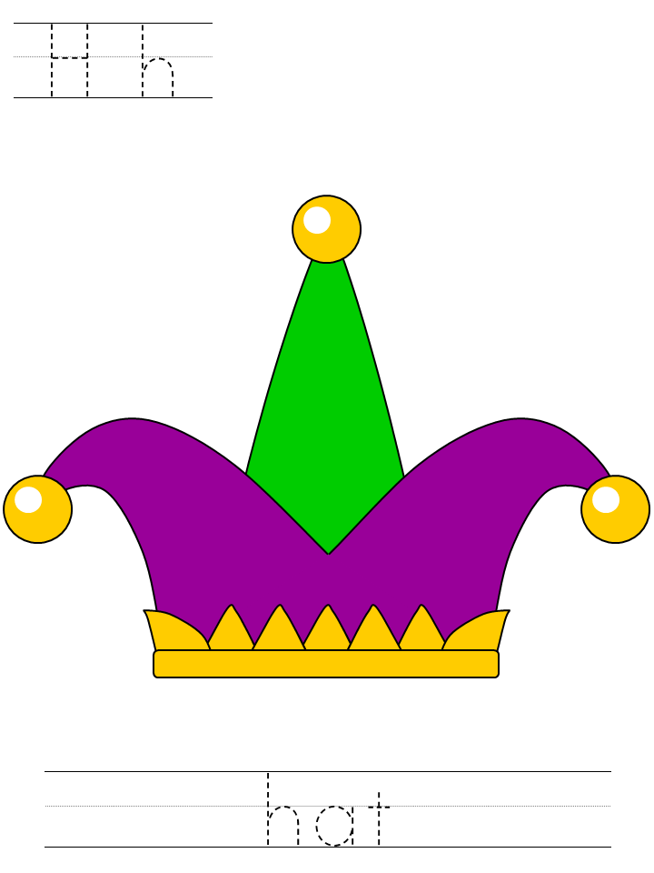 mardi gras hat tracer page