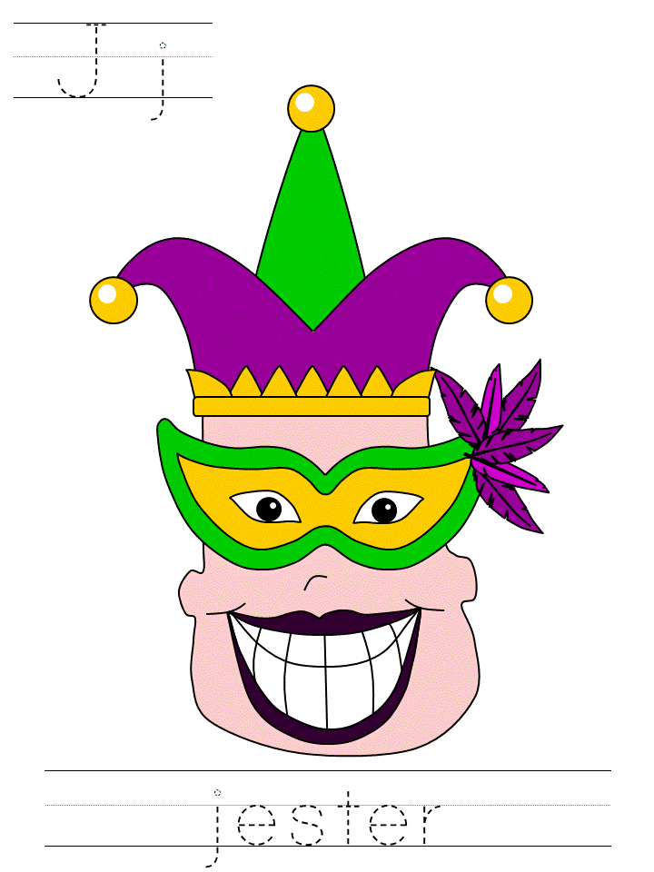 mardi gras jester tracer page