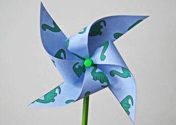 Dinosaur pinwheel craft