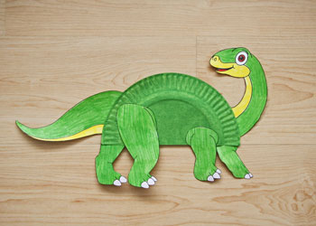 Brontosaurus paper plate craft
