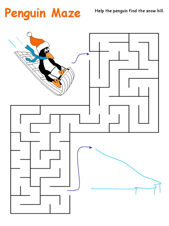 printable penguin maze