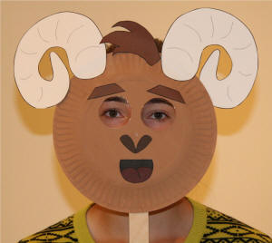 Ram Paper Plate Craft or Mask
