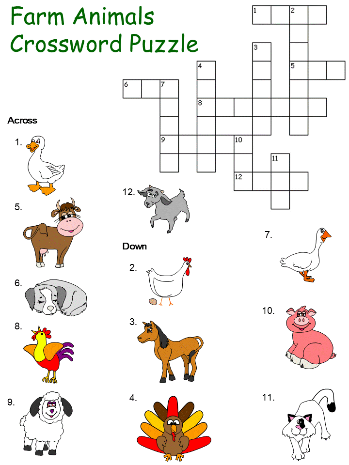 Farm crossword puzzles