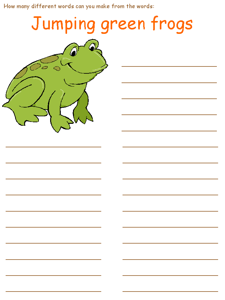 frog word mining puzzle