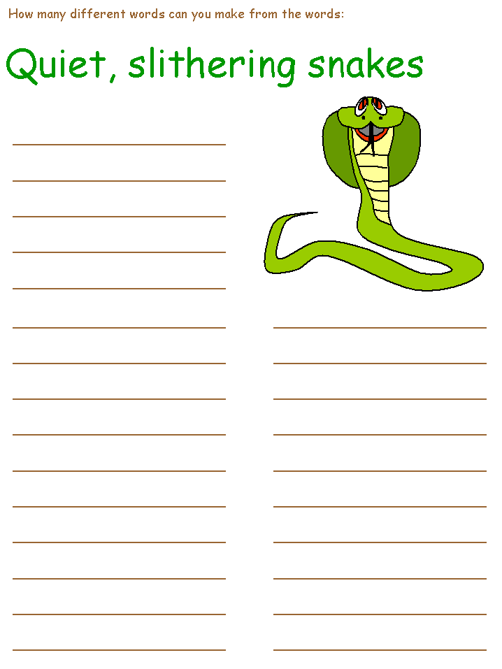 snake word puzzle