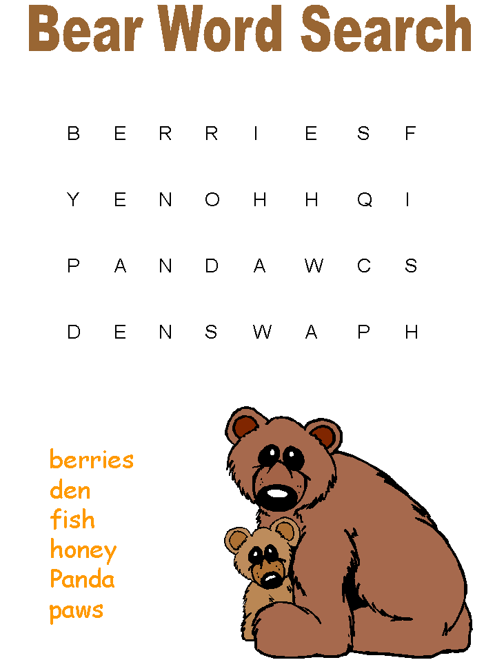 Bear Word Search