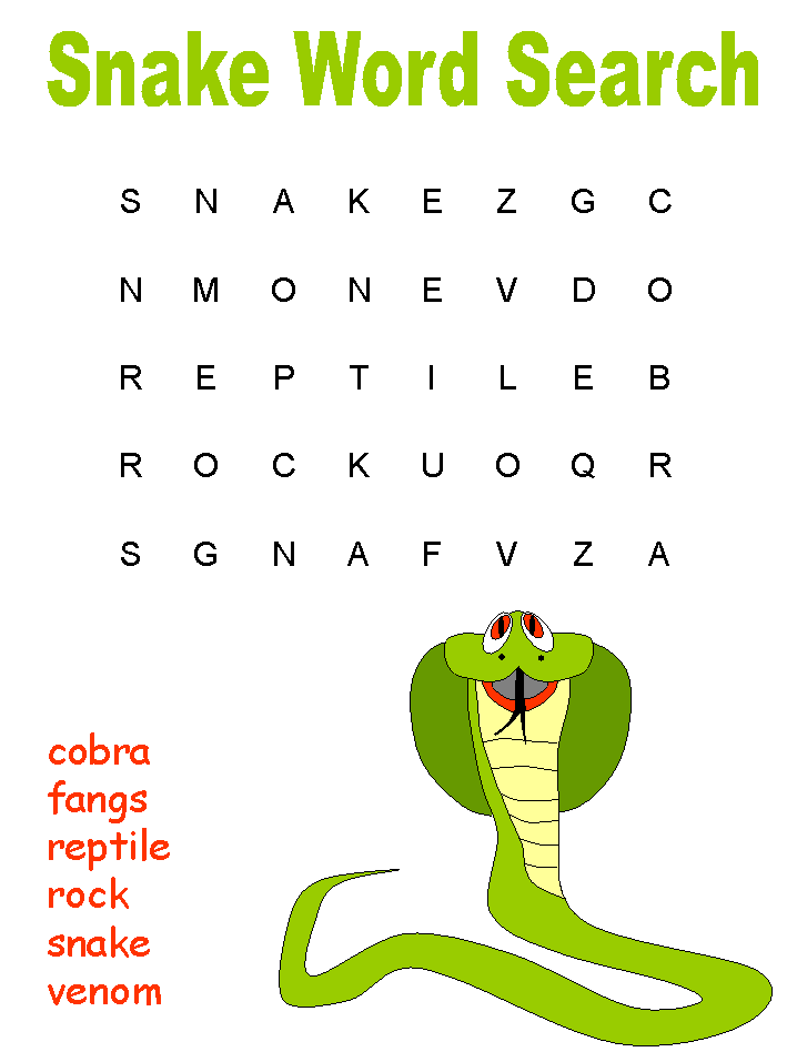 Snake Word Search