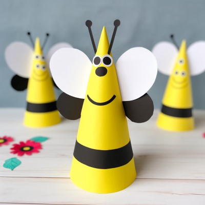 paper cone bumblebee craft