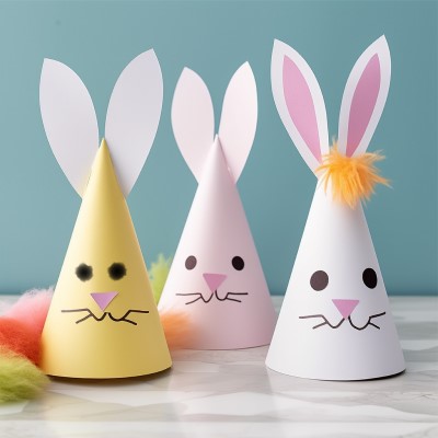 paper cone rabbit craft