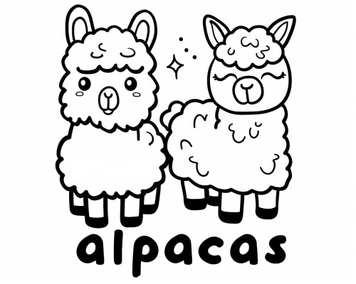 alpacas coloring page