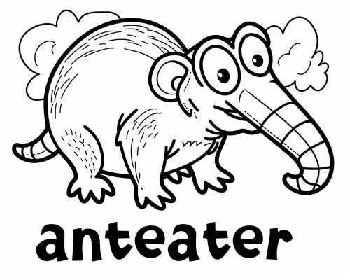 anteater coloring page