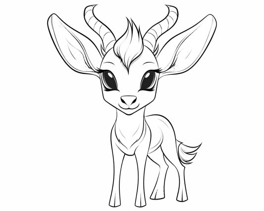 antelope coloring page