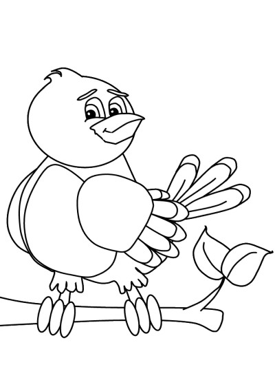 Cartoon bluebird coloring page