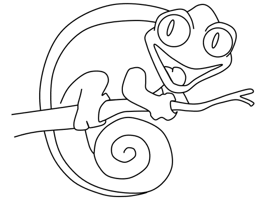 chameleon coloring page