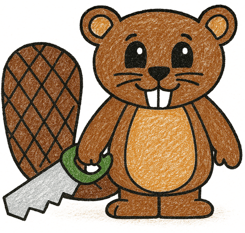 beaver cut and paste paper craft