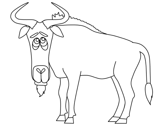 wildebeest coloring page