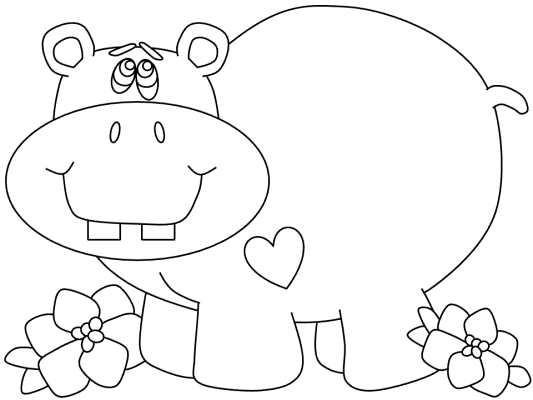 hippo coloring page