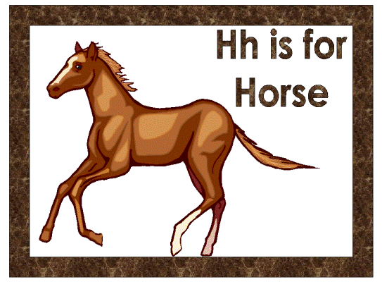 Hh is for horse coloring page