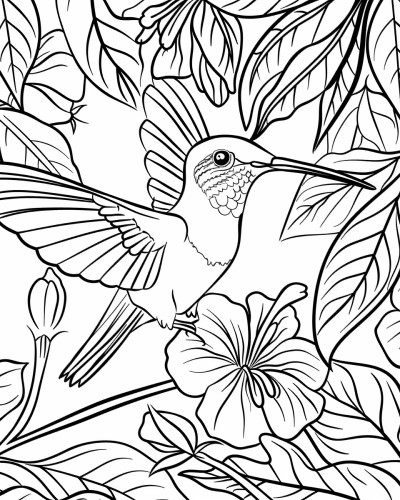 Hummingbird coloring page