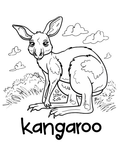 kangaroo coloring page