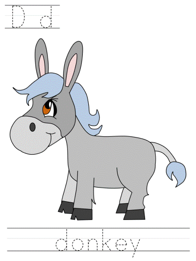 donkey coloring page