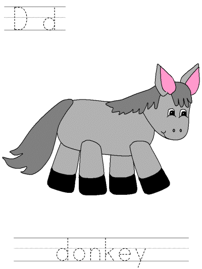 donkey coloring page