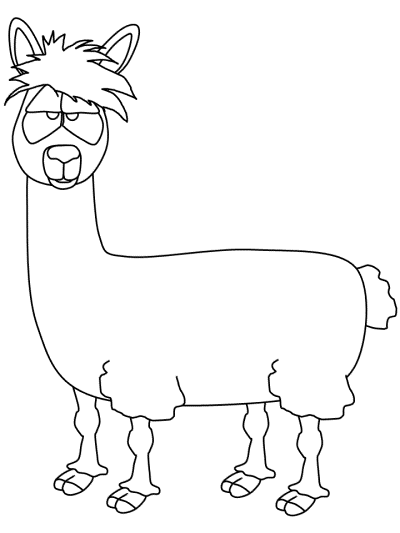 llama coloring page