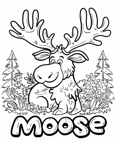 moose coloring page