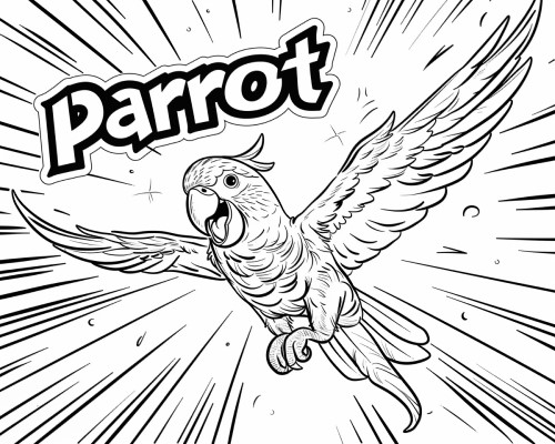 parrot coloring page