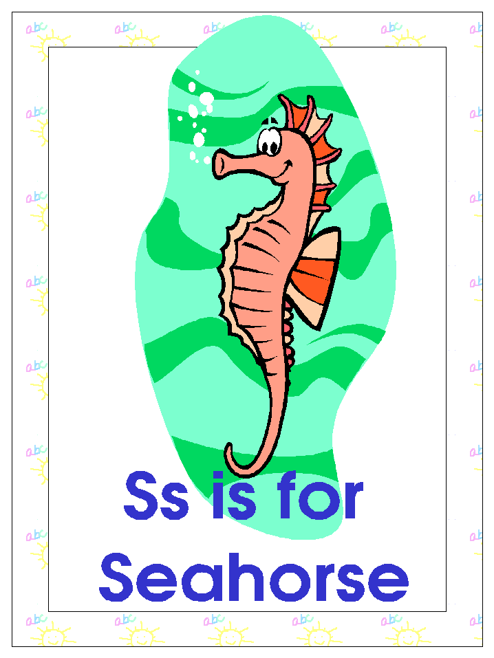 seahorse coloring page