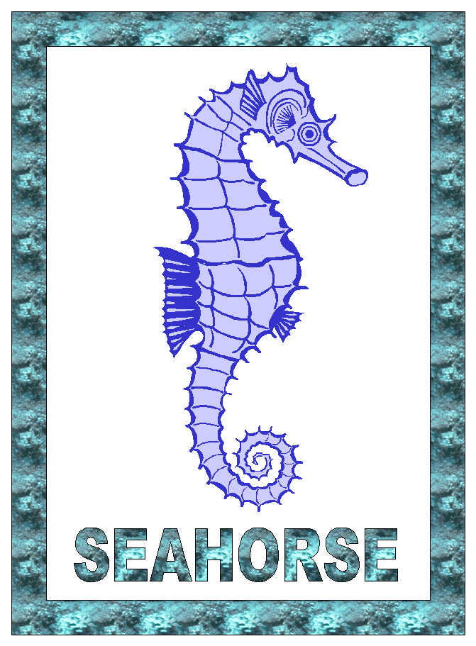 seahorse coloring page