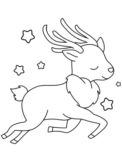 reindeer coloring page