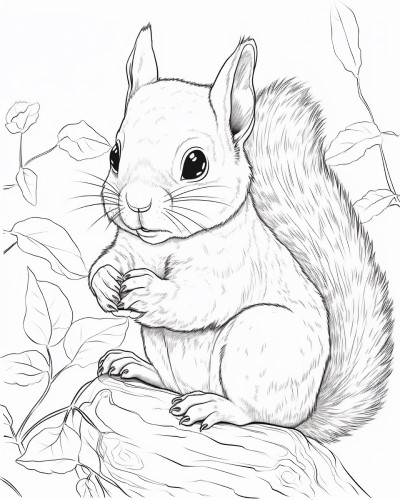 squirrel coloring page