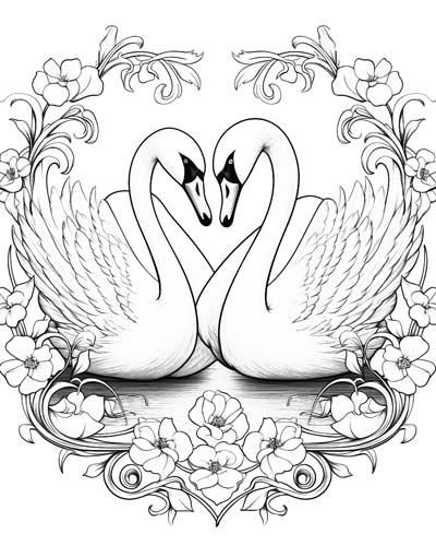 swan coloring page